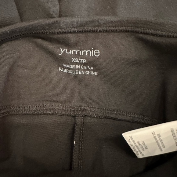 YUMMIE RACHEL SHAPING LEGGING WITH GRAY & YELLOW RACING STRIPE - COTTON STRETCH - Picture 9 of 9